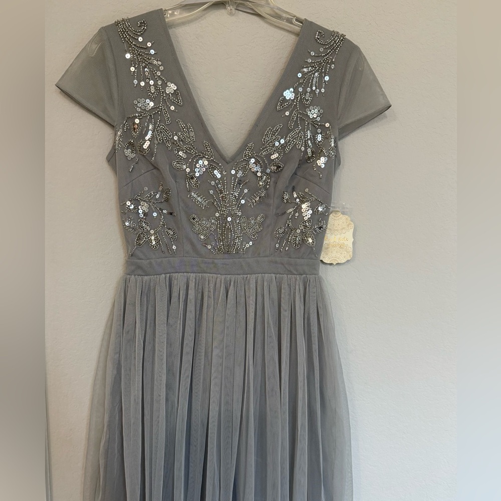 Altar’d State Lt Gray Beads/Sequins Dress